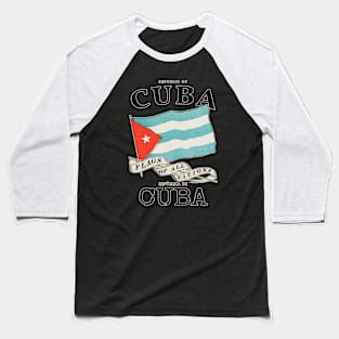 Antique Flag of Cuba Baseball T-Shirt